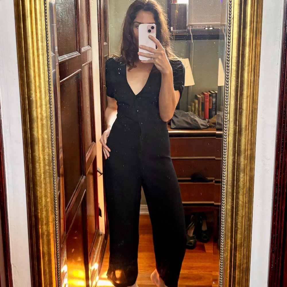 Reformation Petites France Jumpsuit Black - Size 0P